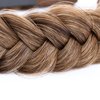 BOBIYA Wide Chunky Plaited Braided Headband Hair Band Synthetic Braid Hairpieces with Teeth Piano Two Tone Colors Accessories for Women Girl (W-Claybank)