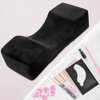 Beauty Salon Eyelash Extension Neck Pillow - Comfortable Velvet Beauty Memory Foam Pillow,Eyelash Pillow Grafted Eyelash Curve Pillow with Makeup Pocket to Protect Neck(Black)