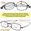 Success Eyewear Reading Glasses 2 Pair Black and Gunmetal Readers Compact Folding Glasses for Reading for Men and Women Case Included +1.5