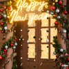 KatchOn, Happy New Year Garland - Pack of 9, Happy New Year Hanging Decorations | Black Gold Party Decorations, New Years Decorations 2025 | Happy New Year Backdrop, New Years Eve Party Supplies