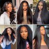 V Part Wig Human Hair 180% Density Upgrade U Part Human Hair Wigs For Women Kinky Straight Human Hair Wig Full Head Clip In Half Wigs 18 Inch Yaki V Wigs Natural Color