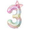 40-Inch Rainbow Number 3 Balloons & Mini Butterfly Balloons, Butterfly Birthday Decorations for Girls, 3rd Birthday Balloons, Butterfly Birthday Party Supplies. (Stars butterfly 3)