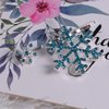 Beaupretty 6 Pieces Rhinestones Snowflake Hair Clips Winter Snowflake Hairpins Snowflake Bobby Pins Wedding Hair Clips Barrettes Christmas Hair Accessories for Women Girls(Blue)