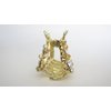 Generic Small gold bead and crystal flower gold metal hair claw clip bridal clip