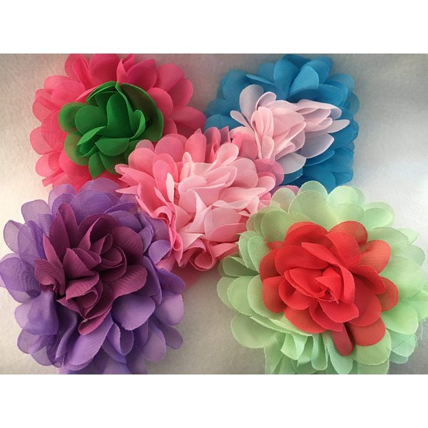 Flower Hair Clip, Flower Clip, Flower Hair Bow, Shabby Chic Flower, Boho, Bohemian, Pink, Green, Blue, Purple, Lavender