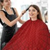 Kigai Hair Cutting Cape for Men & Women Red Spider Web Waterproof Barber Cape Professional Hairdressing Salon Styling Cape with Adjustable Closure Snap