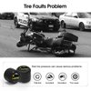 leepee Motorcycle Tire Pressure Monitoring System, Tire Pressure and Temperature Alarm, Wireless Motorcycle TPMS with 2 External Sensors, Support iOS and Android