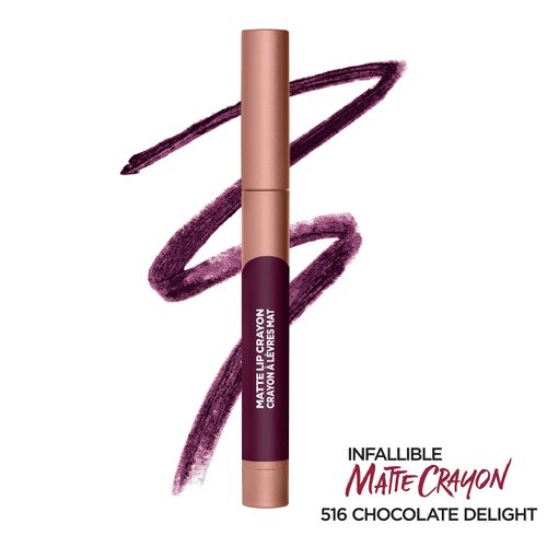 L'Oreal Paris Infallible Matte Lip Crayon, Chocolate Delight (Packaging May Vary)
