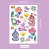 EMOME Temporary Tattoos for Kid, Kids Tattoo Stickers for Birthday Party Supplies Decorations, Glitter Luminous Temporary Kids Tattoos (Mermaid)