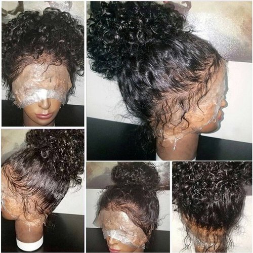 JYZ Transparent Lace Front Human Hair Wigs for Black Women Wet Curly Brazilian Virgin Hair Glueless 13X4 Lace Front Wig Hman Hair Pre Plucked with Baby Hair (18 Inch Free Part)