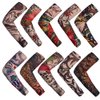 Kirozanny 12pcs Art Fake Temporary Tattoo Sun Protection Compression Arm Sleeves Temporary Tattoo Arm Sleeves(random color)