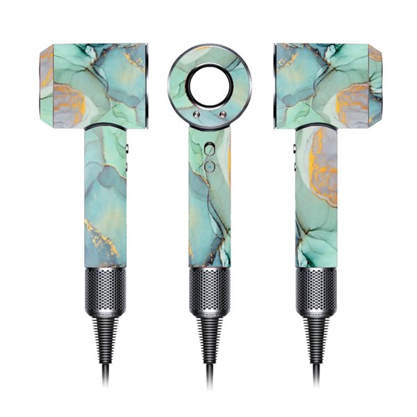 Hairdryer Cover Skin Compatible with Dyson Hairdryer HD01 HD02 HD03, Protective Cover Accessories, Multi Colors Shell Sticker Skin（Light Green Marbling）
