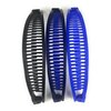 Black Navy Blue Royal Blue set pack 3 banana hair clips comb claw teeth plastic 7inch long around the curve 80s style 5.5 inch straight line
