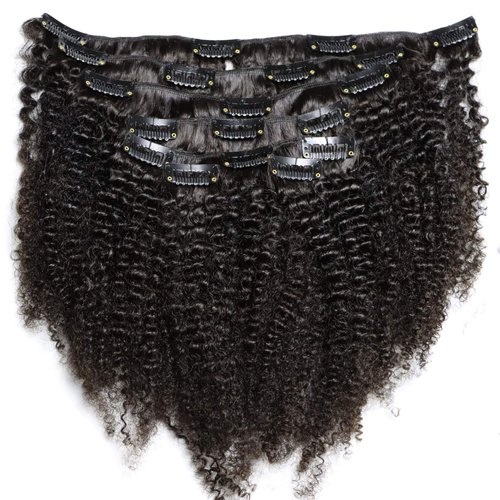 IXTUYLL Human Hair Clip In Hair Extensions Black Women, 120 Grams 4B 4C Afro Kinky Curly Natural Hair Clip Ins for Black Women Real Human Hair (20inches, Natural Black)