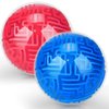 2 Pieces Maze Ball 3D Maze Puzzle Brain Teasers Games Gravity 3D Maze Ball 4 Inches Puzzle Toy Maze Puzzle Cube Ball Sphere Educational Toys for Students Teens Adults(Red, Blue)