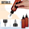 Barydat 12 Pcs Twist Top Applicator Bottle Refillable Squeeze Empty Plastic Bottles, Multi Purpose Round Hair Oil Applicator with Open Close Nozzle and 2 Funnels for Shampoo Lotion (Amber,3.5 oz)