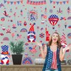 9Sheets119Pieces 4th of July Wall Stickers America Independence Day Flag Wall Decal Red White Blue Patriotic Wall Decals Window Stickers for Home Living Room Bedroom Party Supplies Office School Decor