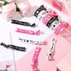 Hanaive 24 Pcs Cheerleader Gifts Cheer Bracelets Cheer Hair Ties Cheerleading Hair Ties Elastic Cheer Hair Accessories Cheerleader Ponytail Holder Wristbands for Girls Women Teams, Black White Pink