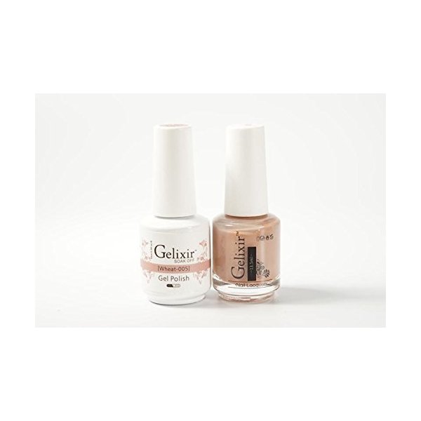 Gelixir Duo Matching Gel and Nail Polish, Made in USA. (005-Wheat)