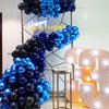 PatiCool Navy Blue Balloons - 12 inch 100pcs Latex - Round Dark Blue Birthday Balloons with 2 Ribbons for Birthday Party, Graduation, Wedding, Anniversary, Baby Shower Decorations