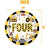 118 Pcs Construction 4th Birthday Decor Construction Four Years Old Paper Dinner Plates Napkins Forks Cups Tablecloth Banner Dinnerware for Dump Truck Theme Fouth Bday Party Supplies Decorations
