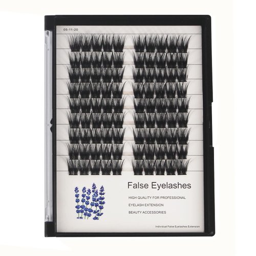 90Pcs 8-18mm Available Grafted Thickness 0.07mm Wide Stem Individual False Eyelashes Dramatic Look Cluster Volume Eye Lashes Extensions (16mm)