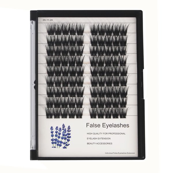 90Pcs 8-18mm Available Grafted Thickness 0.07mm Wide Stem Individual False Eyelashes Dramatic Look Cluster Volume Eye Lashes Extensions (16mm)