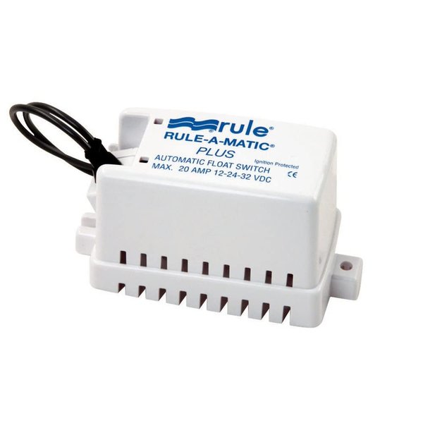 Rule 40FA Rule-A-Matic Plus Bilge Pump Float Switch with Fuse Holder, 12, 24 or 32 Volt, Moisture Tight Seals , White , 3" x 5-3/8" x 2-1/2"