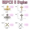 60Pcs Planet Nail Charms Cross Nail Charms for Acrylic Nails Gold and Silver 3D Y2K Kawaii Nail Jewelry DIY Nail Art Decoration Supplies Mental Nail Gems for Women and Girls, Silver and Gold