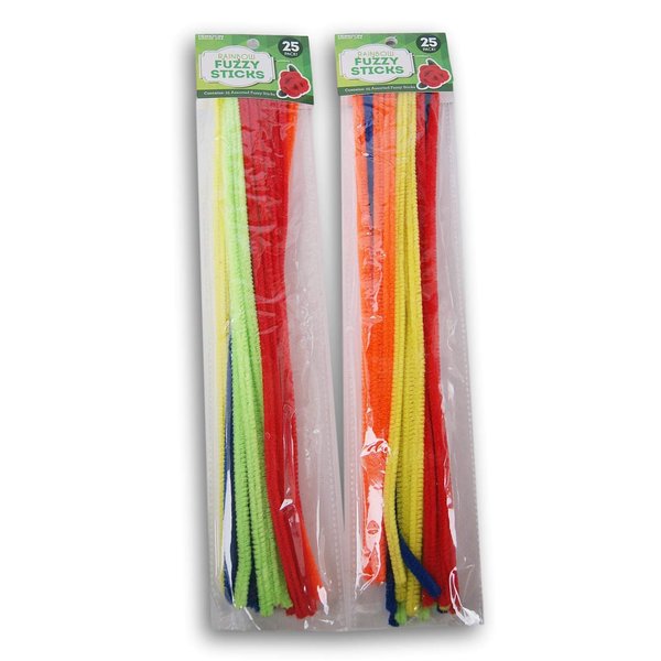 Rainbow Fuzzy Craft Sticks Pipe Cleaners - 50 Count - 12 Inches Long