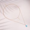 TseanYi Boho Teardrop Turquoise Neckalce Layered Turquoise Pendant Neckalce Gold Bar Pendant Necklace Vintage Layering Turquoise Water drop Necklace Jewelry for Women