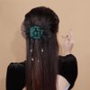 JKQBUX French Black ribbon Bow Barrette Rose Flower Hair Clips for Women Girls Hair Bowknot Clip Wedding Party Christmas 1PC Green