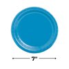 Fun Express Turquoise Paper Dessert Plates - Solid Tableware Round Paper Plates & Bowls Perfect for Celebrations & Events - Disposable Plates Sturdy & Eco-Friendly Party Essentials - 24 Pieces