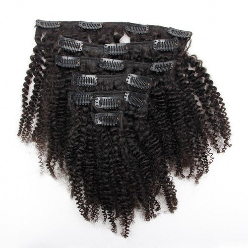 Kinky Curly Clip in Hair Extensions Natural Brazilian Curly African American Clip in Human Hair Extensions