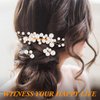 9 Pieces Pearl Bride Wedding Hair Comb Pearl Hair Pins Set Bridal Side Comb U Shape Bridal Hair Clip Pearl Bobby Pins Updos Hair Piece Wedding Hair Accessories for Women Girls (Gold, Elegant Style)