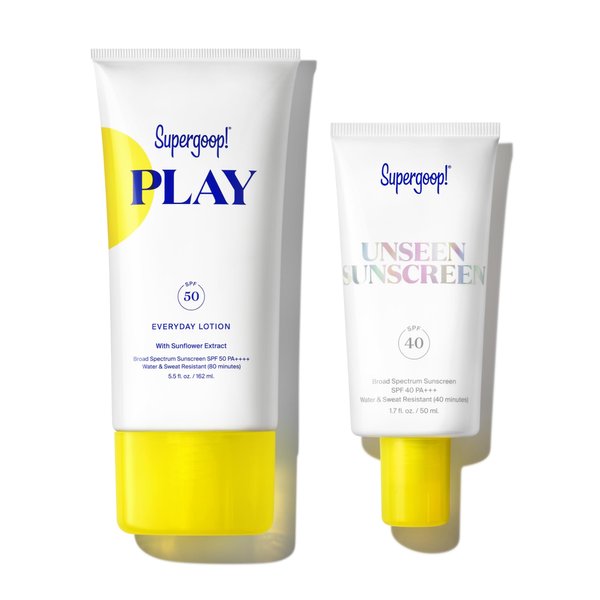 Supergoop! Most Loved Kit - Includes PLAY Everyday Lotion (5.5 oz) + Unseen Sunscreen (1.7 oz) - Broad Spectrum Sunscreen for Sensitive Skin - Clean Ingredients - Great for Active Days