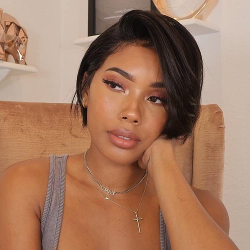 QTIKER Pixie Cut Wig Human Hair Short Lace Front Wigs Human Hair for Black Women 13x4 Transparent Lace Front Wigs Straight Glueless Wigs human hair Pre Plucked With Baby Hair Natural Hairline 8 inch