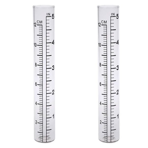 HUTNUOY 5" Rain Gauge Replacement Tube Glass for Outdoor Garden Yard Home, Best Rated 2 Pcs