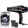 Turbo Power Twin Turbo 2800 Black Hair Dryer Model 314 and M Hair Designs Tangle Stop Cord Detangler (Bundle 2 Items)