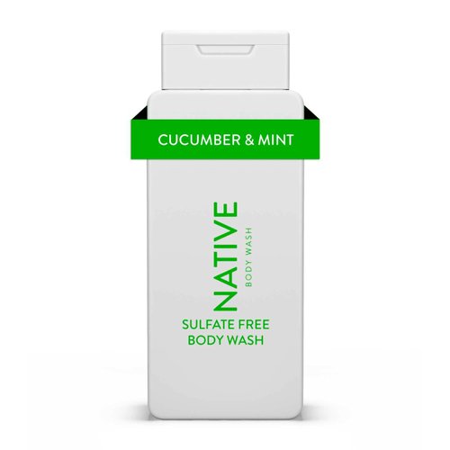 Native Body Wash - Cucumber & Mint - Sulfate Free - Sulfate & Paraben Free, Gentle on Skin 18 fl oz - Pack of 01