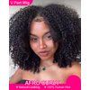 Vshow Curly V Part Wig Human Hair Upgrade U Part Wigs Human Hair Wigs for Women Glueless V Shape Wigs Afro Curly Wigs No Leave Out 180% Density Natural Color 18Inch
