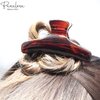 Parcelona French Flat Salon Style Medium 3 1/4 Inch Covered Spring Tortoise Jaw Hair Claw Clip Clutcher Clamp Clasp