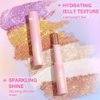 JIAYUTONG Glitter Crystal Jelly Glaze Stick - Long Lasting Shimmer Eyeshadow & Eyeliner Pencil, Waterproof & Smudge Proof, Easy to Blend for Natural or Glam Makeup Looks (06#FUCHSIA FUN)