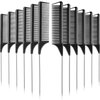 12 Pieces Rat Tail Comb Carbon Fiber Parting Comb Set, Stainless Steel Tail Hair Comb Heat Resistant Teasing Comb for Braid Hair Salon Home Use