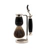 Edwin Jagger S81M586AMZ Imitation Ebony & Nickel Classic Shaving Set with Pure Badger Shaving Brush and Mach 3 Razor for Shaving Cream or Soap for Men and Women