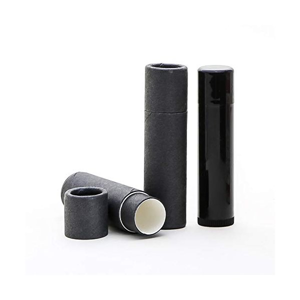 6 mL Black Kraft Paperboard Lip Balm/Salve/Cosmetic/Lotion Tubes x25