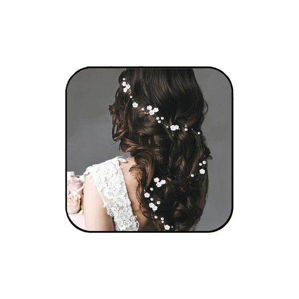 Aluinn Flower Bride Wedding Hair Vine Pearl Extra Long Bridal Headpiece Hair Accessories silver Headband for Women Bridesmaid