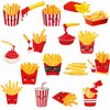 48pcs French Fries Cupcake Toppers French Fries Birthday Party Decorations Fast Food Party Decoration French Fries Theme Cupcake Picks for French Fries Birthday Party Baby Shower Supplies