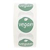 Sage Vegan Stickers / 500 White Gloss Circle Food Labels/Small 1" Unique Leaf Label Design with Modern Aesthetic/Made in The USA
