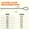 Dogline 3/8-Inch Wide Soft Padded Rolled Round Leather Dog Leash Lead, 4-Feet, Orange